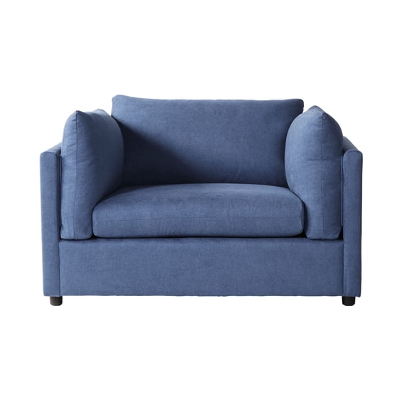 Blue Fabric Cuddler Arm Chair with Pillow Back / Suitable for Relaxing in the Living Room
