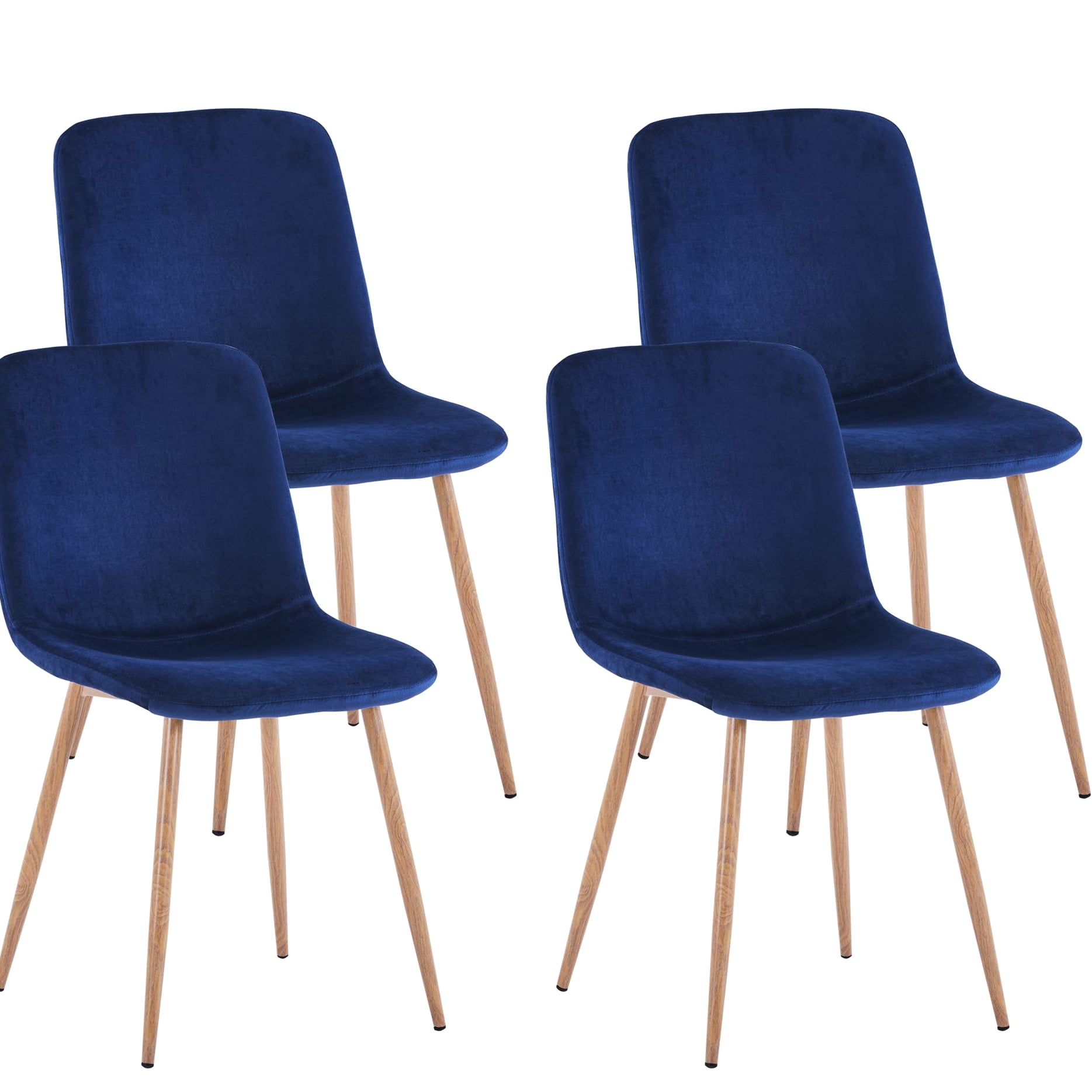 Blue Fabric Dining Chairs (4pcs) - Modern Look For Restaurants, Cafes ...