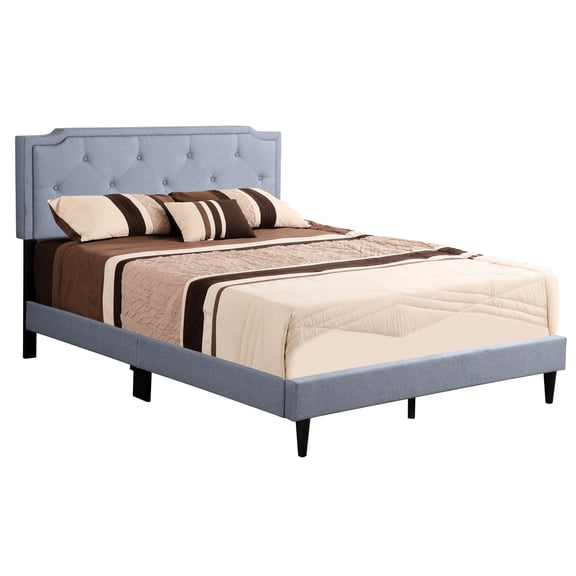 Blue Fabric Full Bed with Foam Inside / Provide Good Sleep