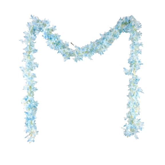 Blue Fabric Lilac Vine Garland For Wall Draping And Event Decor Realistic Petals And Leaves Bring A Touch Of Nature To Any Space Suitable For Weddings And Gatherings