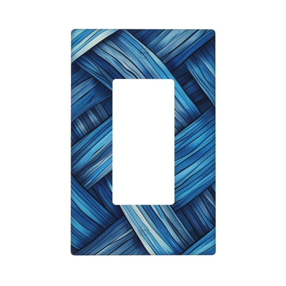 Blue Fabric Mix Drawing Style Light Switch Cover Decorative Switch Plates and Outlet Covers Wall Plates for Electrical Kitchen Home Office Art Decor