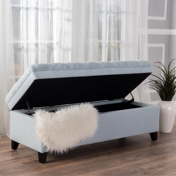 Blue Fabric With Extra Storage - 50 In.d X 20.5 In.w 18.3 In.h Practical And Stylish Space Home Decor Piece