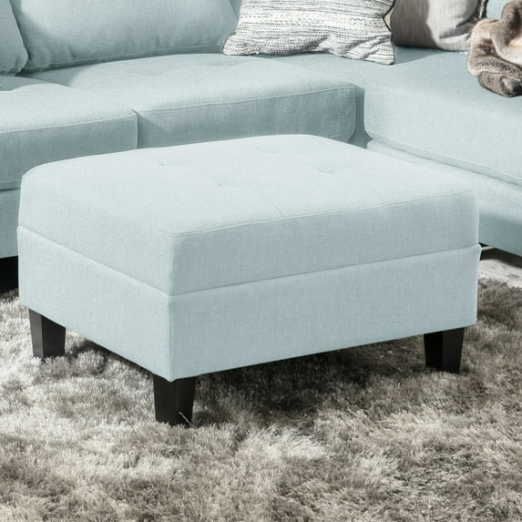 Blue Fabric With Strong Birch Structure. 28.35"w X 23.51"d 18.79"h. And Relaxing Cushioned In Fabric. Supported By Wood Legs. Extra Comfort