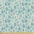 thumbnail image 1 of Blue Fabric by the Yard, Raindrop Style Curly Leaves Motif in Soft Tones Nature Essence Blossom, Upholstery Fabric for Dining Chairs Home Decor Accents, Turquoise and Eggshell by Ambesonne, 1 of 5