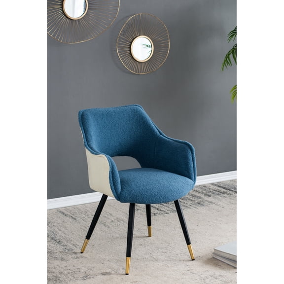 Blue Fabric and Iron Side Chairs | For Kitchen and Vanity Decor | Good Bearing Capacity