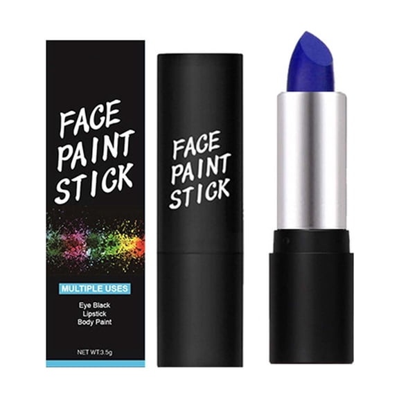 Blue Face Stick 6 Colors Highly Pigmented Creamy Makeup for Stage Performance Halloween Costume Party, Waterproof Long Wear, Matte Neon Glow Effects