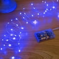 thumbnail image 1 of Blue Fairy Lights Battery Operated (Included), 8 Modes & Auto timer, 16FT 50Led Mini Twinkle Silver Wire Firefly Starry lights, Waterproof Battery Operated Lights for Mason Jar Party Christmas, 1 of 12