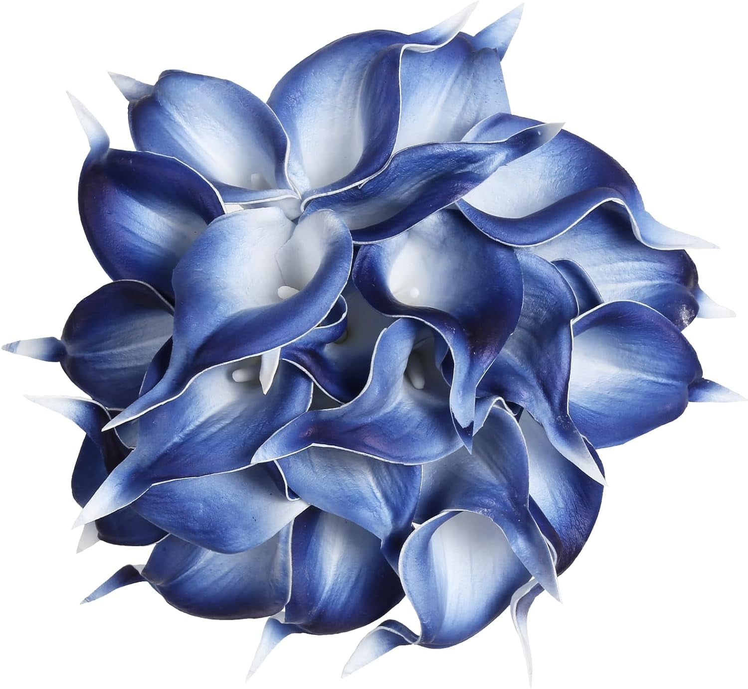 Blue Fake Calla Lily Flowers Real Touch Blue Calla Lily Faux Flowers Arrangement Bouquet for Home Garden Office Party Wedding Bouquet Centerpieces Flower Home Decoration (Blue)