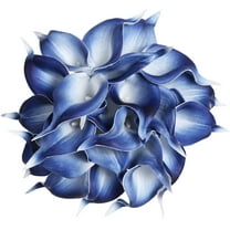 Blue Fake Calla Lily Flowers Real Touch Blue Calla Lily Faux Flowers Arrangement Bouquet for Home Garden Office Party Wedding Bouquet Centerpieces Flower Home Decoration (Blue)