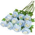 thumbnail image 1 of Blue Fake Roses Artificial Flowers - Fake Artificial Roses Silk Flowers with Stems for Home Wedding Hotel Office Centerpiece Decor（Sky Blue）, 1 of 5