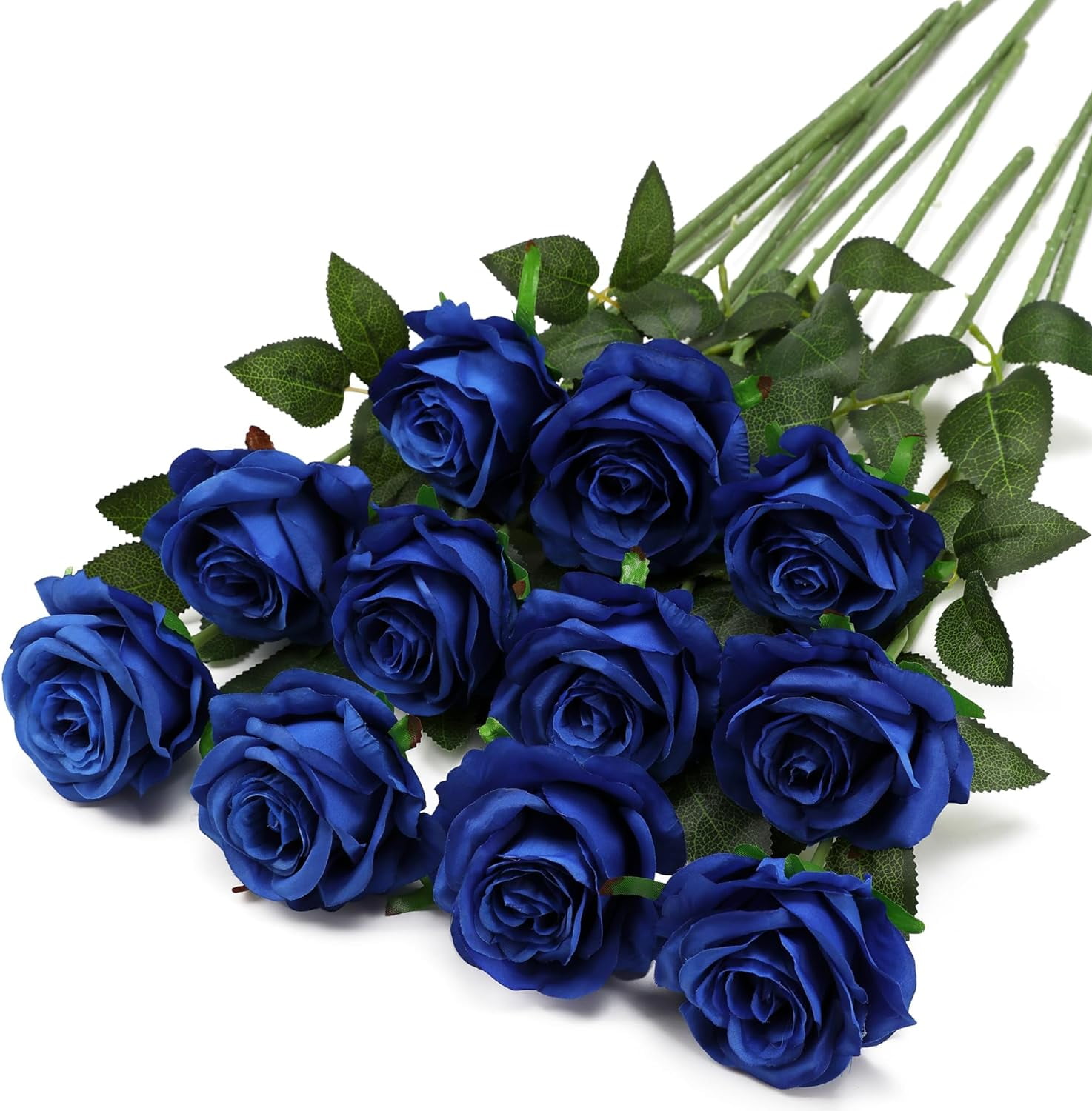 Blue Fake Roses Artificial Flowers - Fake Artificial Roses Silk Flowers ...