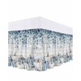thumbnail image 1 of Blue Fall Bed Skirt King Size 18 Inch Drop, Pumpkin Eucalyptus Leaves Thanksgiving Wood Grain Wrap Around Dust Ruffle Bedskirts, Wrinkle & Fade Resistant Easy Fit Bedskirt with Adjustable Elastic, 1 of 8
