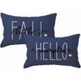 thumbnail image 1 of Blue Fall Pillow Covers 12×20,2Pack Autumn Harvest Decorative Rectangular/Lumbar Pillowcases Hello Pumpkin Hello Fall Cushion Covers Farmhouse Holiday Decorations for Sofa/Couch/Porch (Blue), 1 of 6