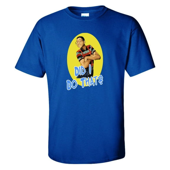 Blue Family Matters Steve Urkel Did I Do That Adult Medium T-Shirt