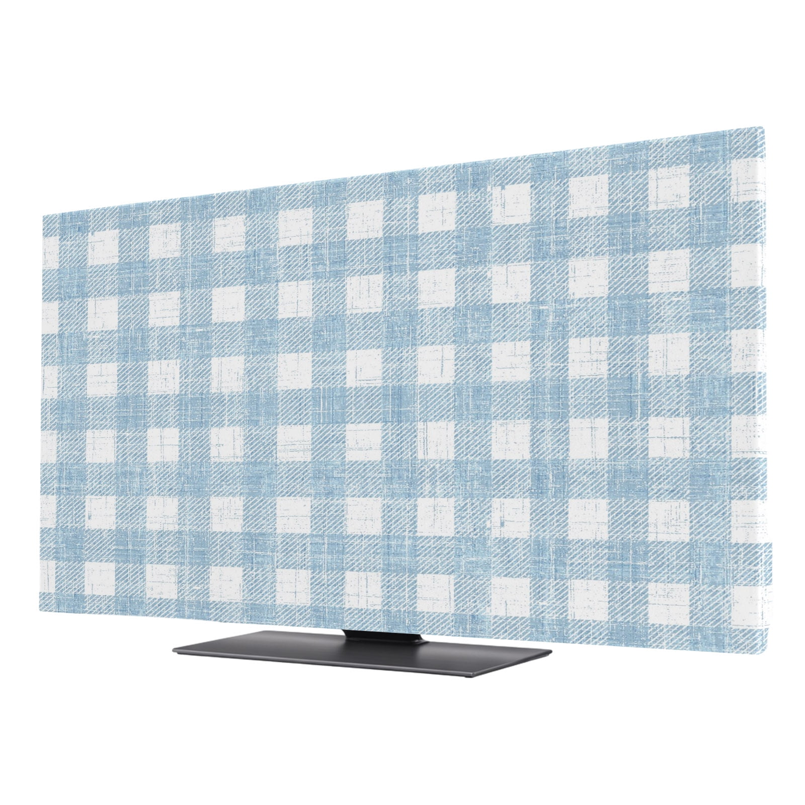 Blue Farmhouse Check TV Cover for 24 Inch Screen,Stretch Fabric ...