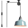 thumbnail image 1 of Blue Farmhouse Plug in Pendant Light Pulley Pendant Lamp, 1 of 9
