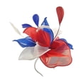 thumbnail image 1 of Blue Fascinator Hat for Women Vintage Headband for Weddings Tea Party Fascinator with Feathers Mesh Clip for Cocktail, 1 of 6