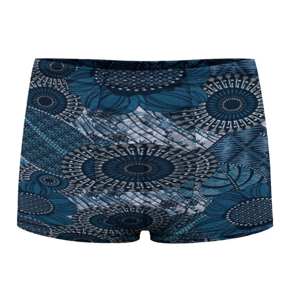 Blue Fashion Pattern Men's Mesh Boxer Briefs Cooling Breathable Sports Underwear Vertical Fly