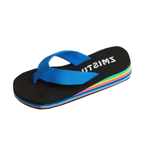 Blue Fashionable Sandals With Robust Platform And Functional Straps For A Stable And Trendy Appearance
