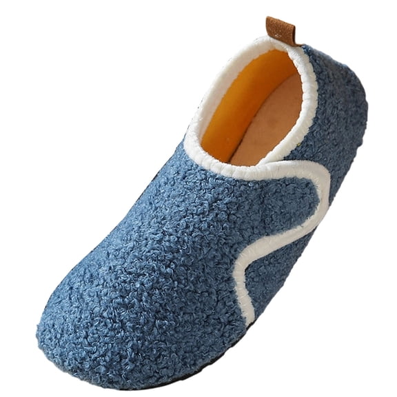 Blue Fashionable Winter Home Footwear For Girls With Thick Sole And Anti-Skid Base, Ensuring Comfortable Indoor Use And Warmth