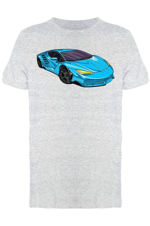 Blue Fast Sport Car T-Shirt Men -Image by Shutterstock, Male Small