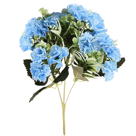 Blue Faux Carnation Bouquet, Cosmug Artificial Flower Stems, Calming and Unique, for Vase Filler, Living Room Decor and Themed Parties (Blue)