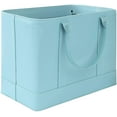 Blue Faux Leather Business File Bag: Chic Document Organizer & Travel ...