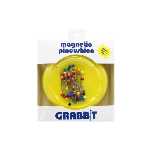 Blue Feather Grabbit Magnetic Pincushion Yellow