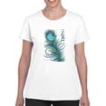thumbnail image 1 of Blue Feather T-Shirt Women -Muzaffar Yulchiboev Designs, Female x-Large, 1 of 4