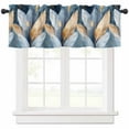 thumbnail image 1 of Blue Feather Valances for Windows Farmhouse Kitchen Curtains Valances Rod Pocket Valance Curtains for Kitchen Windows Abstract Modern Golden Art Painting Textured Window Valances for Bathroom 42"x18", 1 of 6