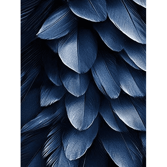 Blue Feathers Decorative Painting/Canvas Art Perfect for Living RoomFeaturing Elegant Feather Details and Subtle Texture for a Modern Look.