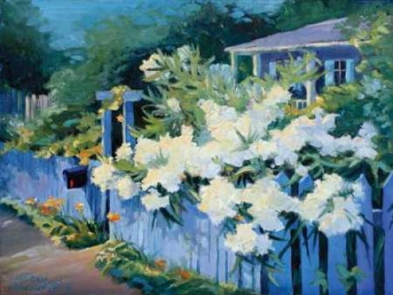 Blue Fence Canvas Art - Kathleen Denis (18 x 24)