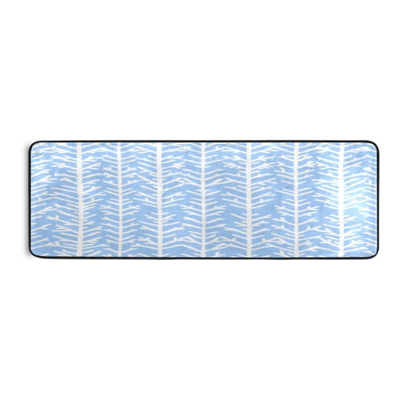 Blue Ferns 72x24" Runner Rug, Non-Slip Memory Foam Cushion, Anti-Crease for Hallways and Bedrooms