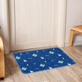 Blue Festive Birthday Pattern Bath Rugs Absorbent Non Slip Door Mats