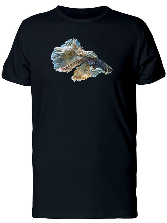 Blue Fighting Betta Fish T-Shirt Men -Image by Shutterstock, Male Small