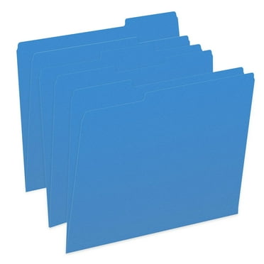 Blue File Folders, 1/3 Cut Top Tab, Letter Size, Perfect for Organizing Documents in File Drawers, Box of 100