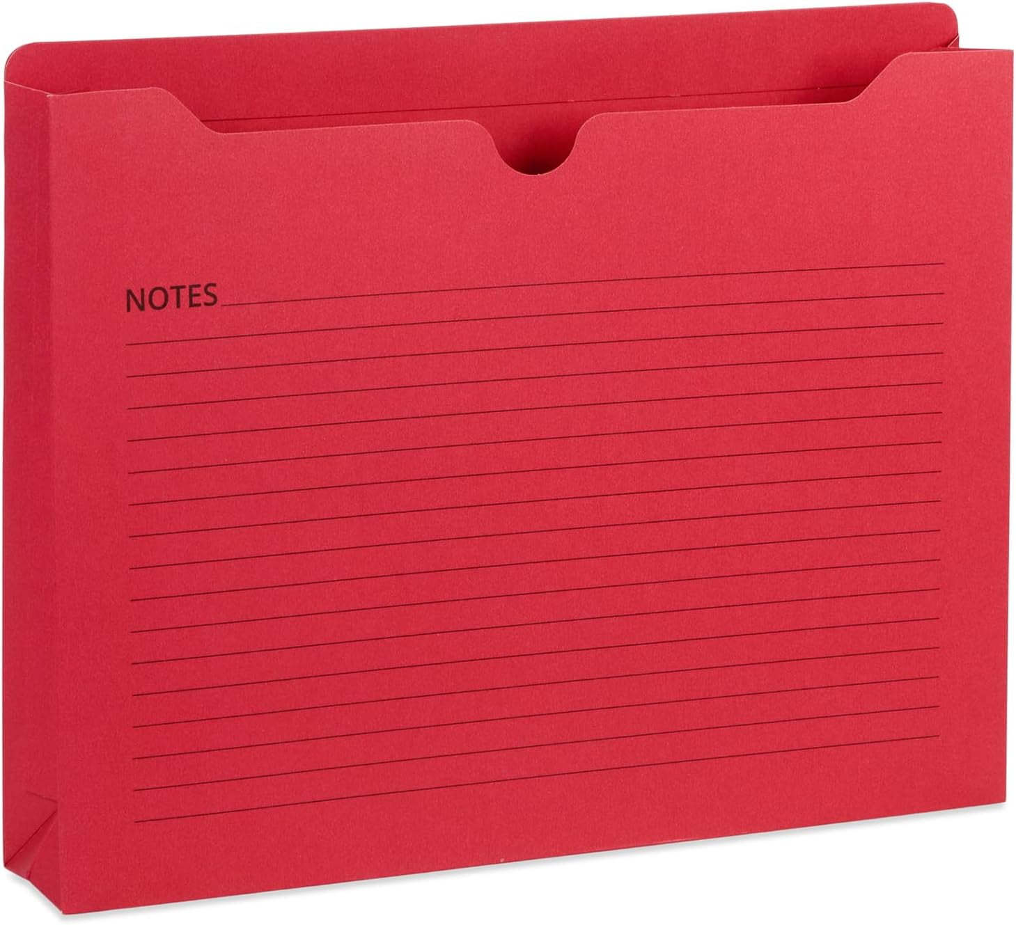 Blue  File Jackets Letter Size 2 Inch Expansion, Lined Folders with Lines for Notes on Front, 2 inch File Jacket Folders, Top Tab Pockets, Assorted Colors, Expandable, 25 Pack