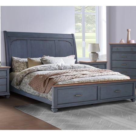 Blue Finish - Soft - Close Drawers - Bedroom Furnishings - Timeless Coastal Bedroom Piece