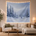 thumbnail image 1 of Blue Fir Trees in Snowy Mountain Valley, Serene Illustration for Nature Lovers, Winter Landscape Decor, Christmas Gift, Tapestry Wall Hanging for Bedroom and Living Room, 1 of 6