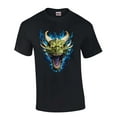 thumbnail image 1 of Blue Fire Breathing Dragon Head House of Dragon Head Moonlight Mens Short Sleeve T-shirt Graphic Tee-Black-small, 1 of 4
