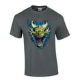 thumbnail image 1 of Blue Fire Breathing Dragon Head House of Dragon Head Moonlight Mens Short Sleeve T-shirt Graphic Tee-Charcoal-medium, 1 of 4