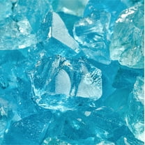Blue Fire Glass | Teal Lagoon, Crushed Fire Glass, 1/2"-3/4" | 10 lbs