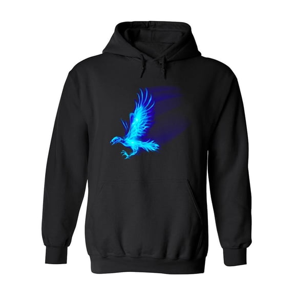 Blue Fire Hawk Hoodie Men -Image by Shutterstock, Male x-Large