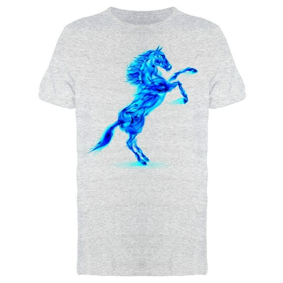 Blue Fire Horse Design T-Shirt Men -Image by Shutterstock, Male Small