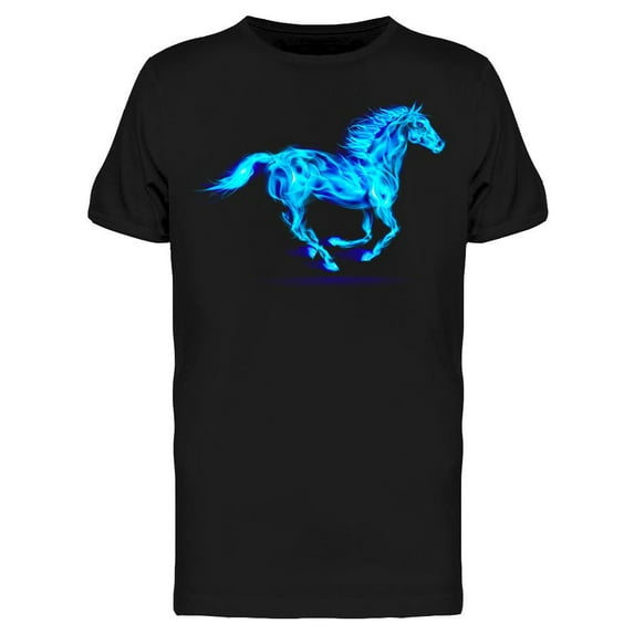 Blue Fire Horse T-Shirt Men -Image by Shutterstock, Male Medium