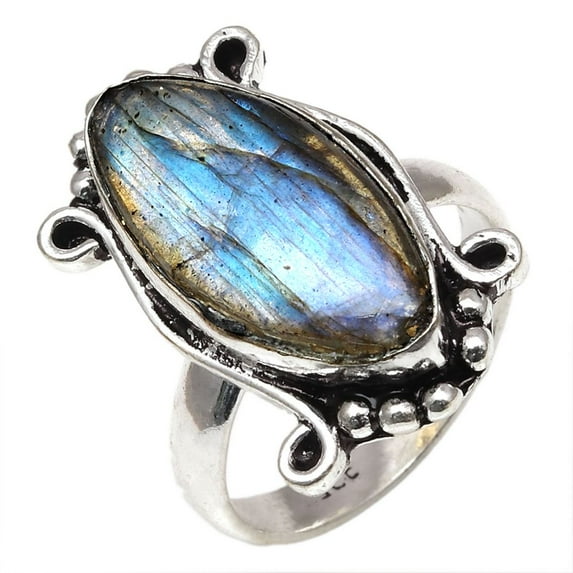 Blue Fire Labradorite Gemstone Handmade Mother Day Silver Jewelry Rings ...
