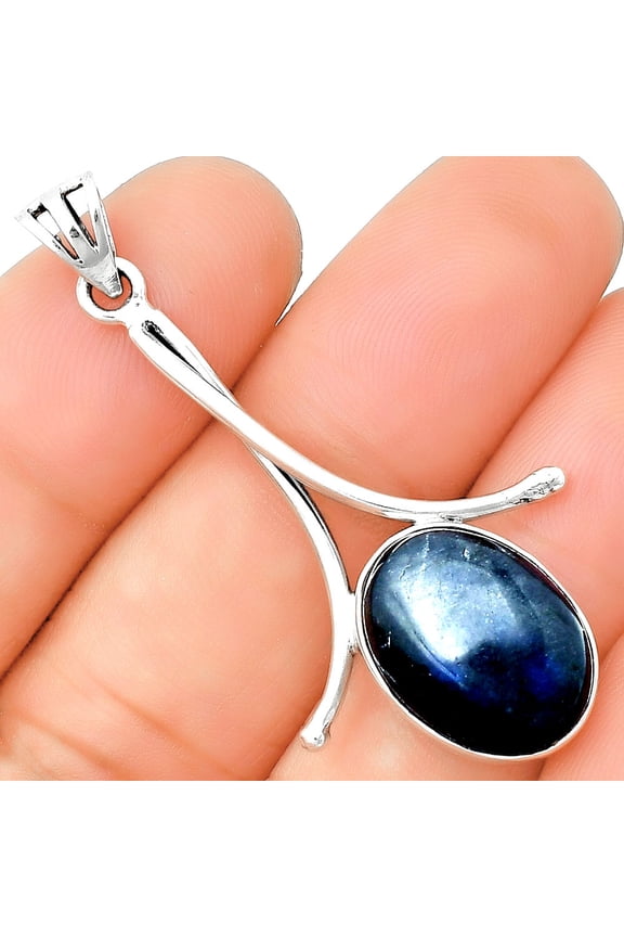 Blue Fire Labradorite - Madagascar 925 Sterling Silver Pendant Jewelry P-1054 SDP134842