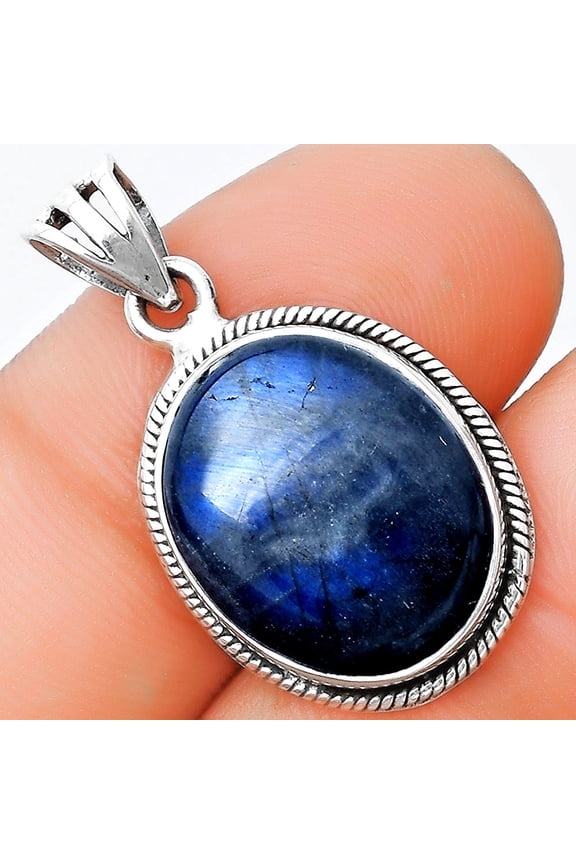 Blue Fire Labradorite - Madagascar 925 Sterling Silver Pendant Jewelry P-1056 SDP125324