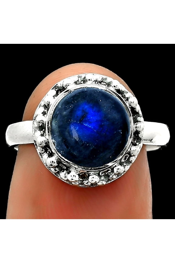 Blue Fire Labradorite - Madagascar 925 Sterling Silver Ring s.7 Jewelry R-1096 SDR166033