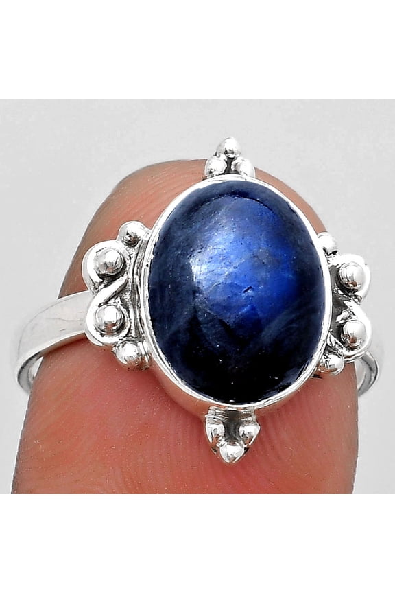 Blue Fire Labradorite - Madagascar 925 Sterling Silver Ring s.8 Jewelry R-1118 SDR185053